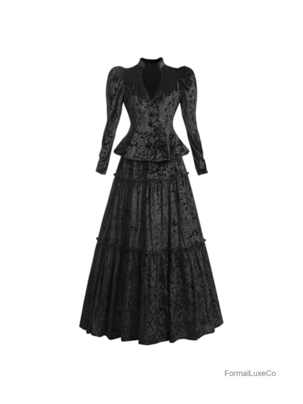 Victorian Velvet 2-Piece Dress Set Edwardian Renaissance Costume